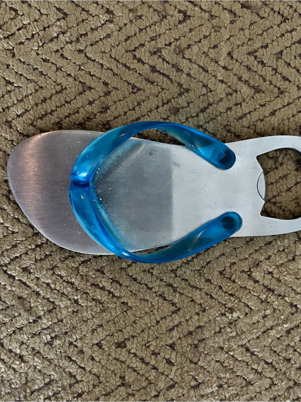Flip-Flop Bottle Opener with Blue Strap -